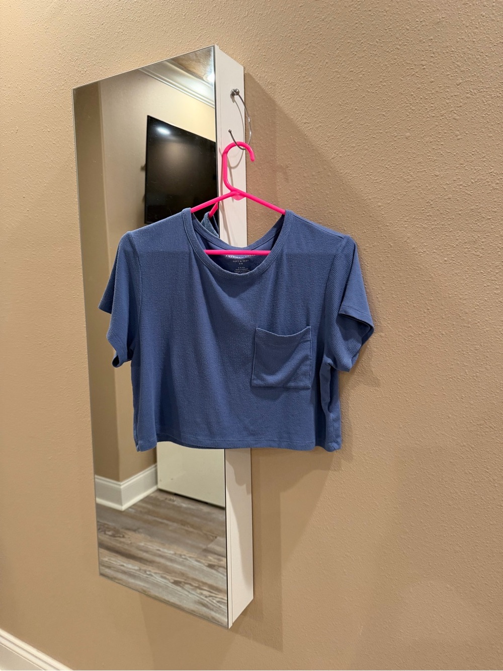 American Eagle Outfitters Blue Pocket Crop Top
